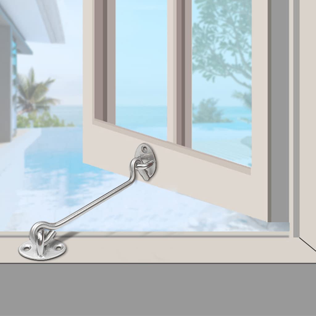 HASTHIP 2Pcs 4 Inch Sliding Door Lock, Barn Door Lock Gate Latch, Gate Hooks and Eyes, Rust-Resistant Metal Gate Latch with Screws, Privacy Hooks Latch for Door, Window, Cabin, Barn (Silver) HASTHIP 2Pcs 4 Inch Sliding Door Lock, Barn Door Lock Gate Latch, Gate Hooks and Eyes, Rust-Resistant Metal Gate Latch with Screws, Privacy Hooks Latch for Door, Window, Cabin, Barn (Silver)